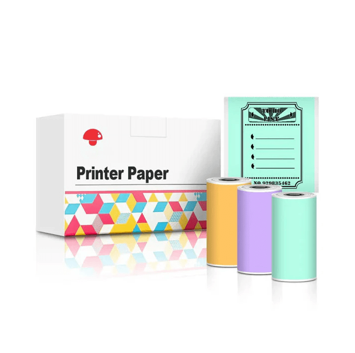 Thermal sticker paper - colored - 3 pack