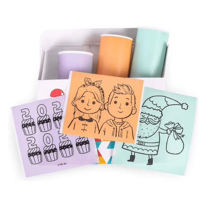 Thermal sticker paper - colored - 3 pack